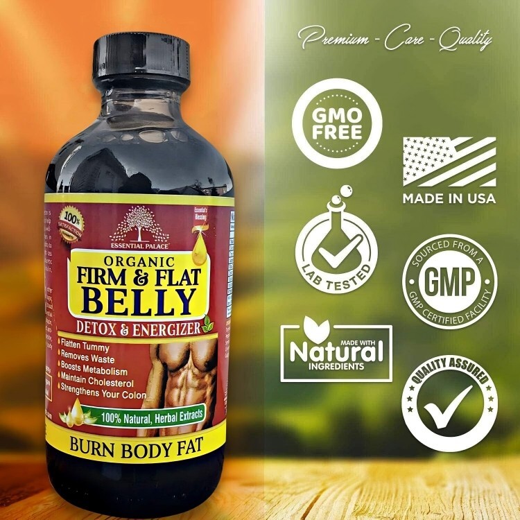 Organic Firm & Flat Belly Detox & Energizer, Burn Body Fat & Remove Waste 8 OZ