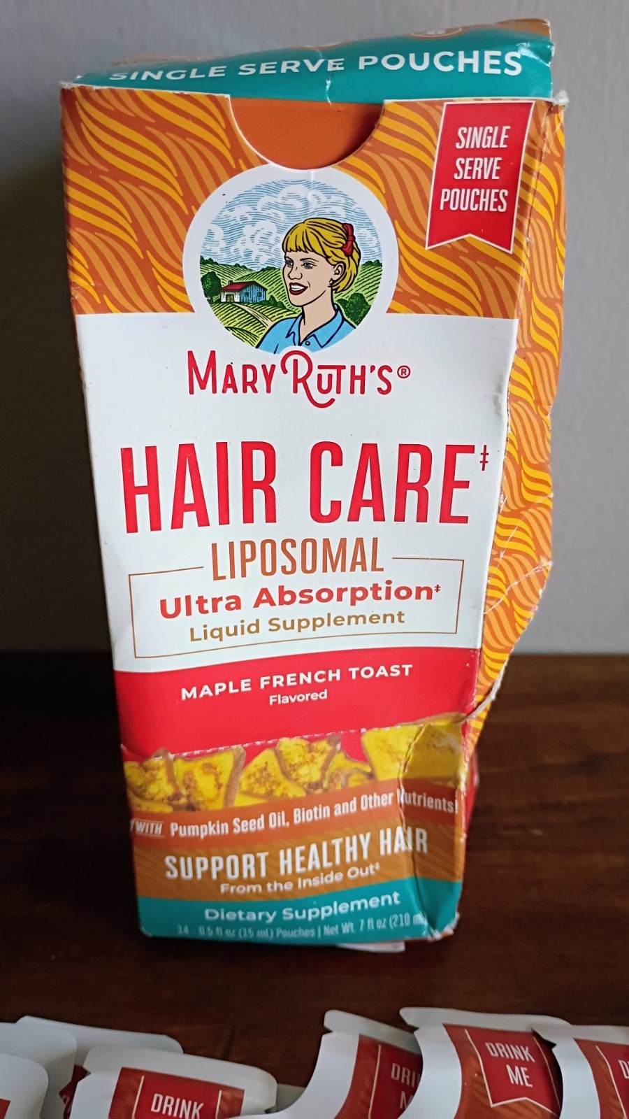 Hair Care Liposomal, Maple French Toast, 14 Pouches, 0.5 fl oz (15 ml) Each NEW