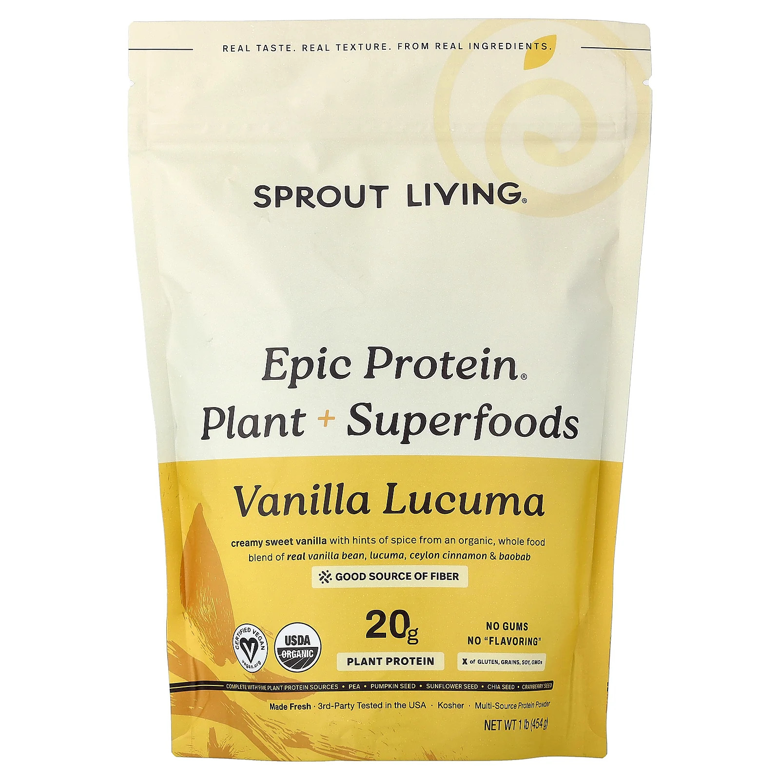 2 X Sprout Living, Epic Protein�, Organic Plant Protein + Superfoods, Vanilla L