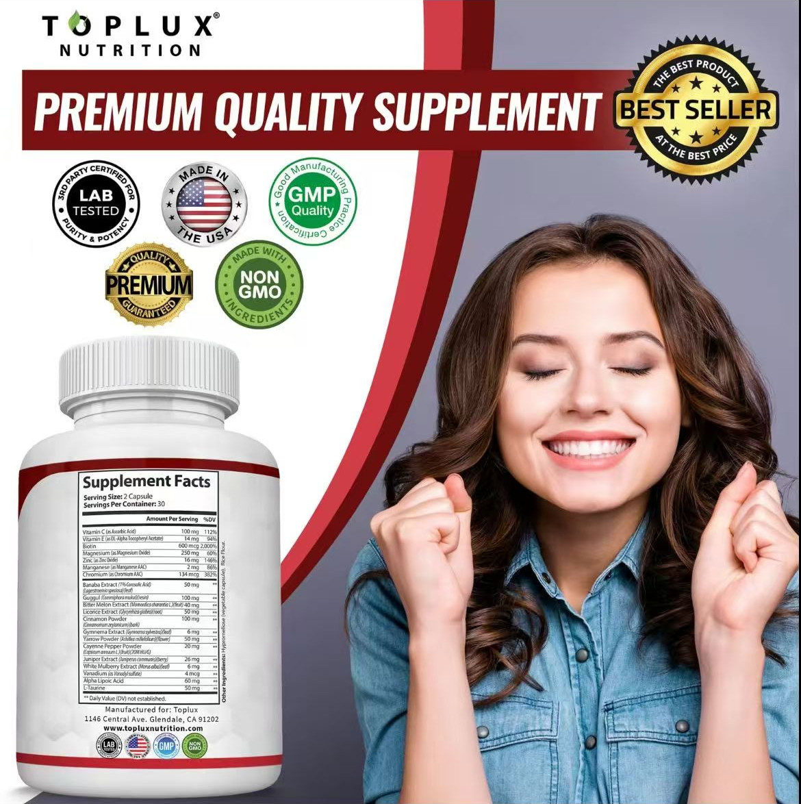 Blood Supportwith20 Sugar Optimal Vitamins Minerals for Essential Health Complex
