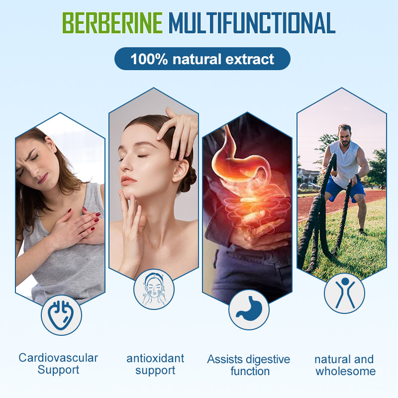 180Pcs Berberine 1200mg High Abosorption For Blood Sugar Immune 3 Months Supply