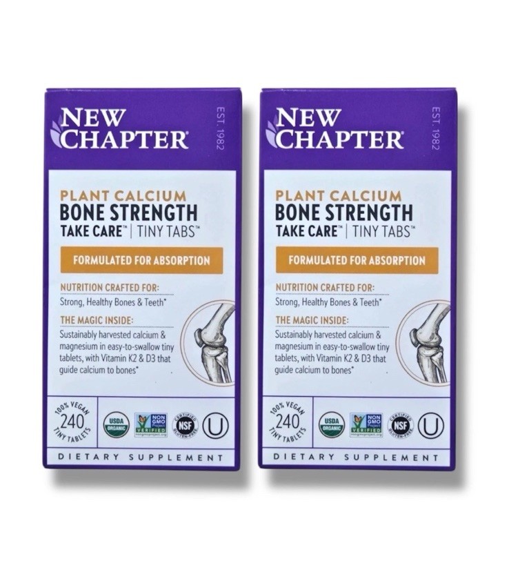 2 Pack New Chapter Plant Calcium Bone Strength Supplement 480 Total 03/2027