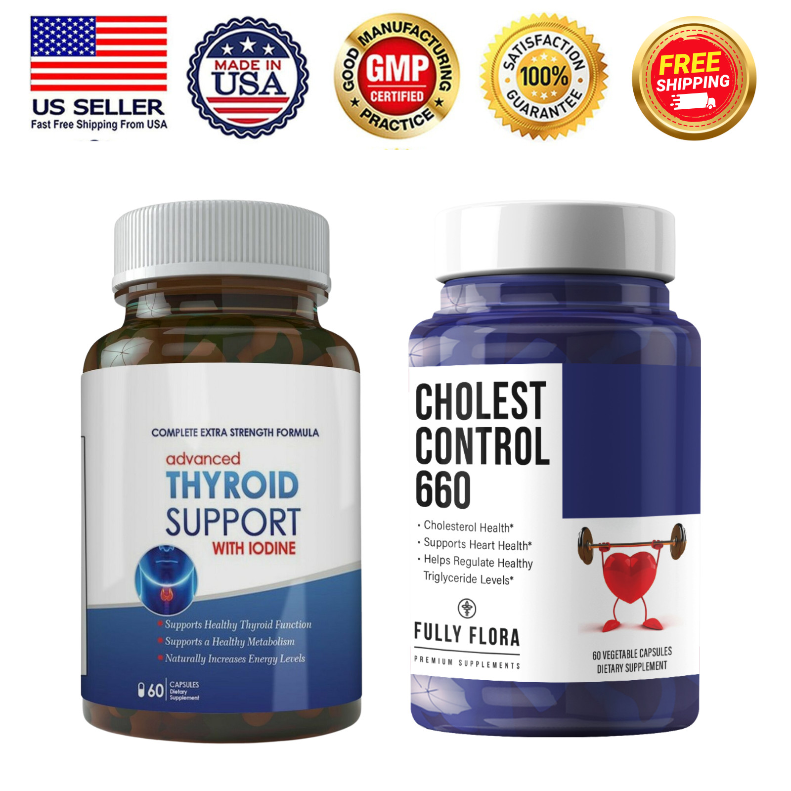 Thyroid Support Metabolism Support & Cholesterol Control Heart 660mg Supplement