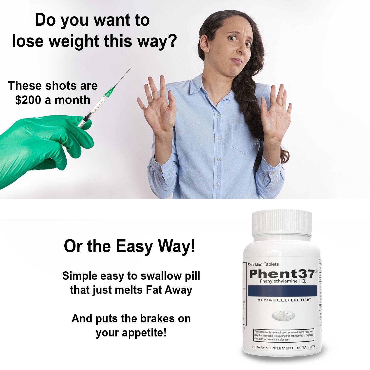 3 + 1 FREE (4 total Bottles – Phent37 – Appetite Suppressant Fat Burner Diet