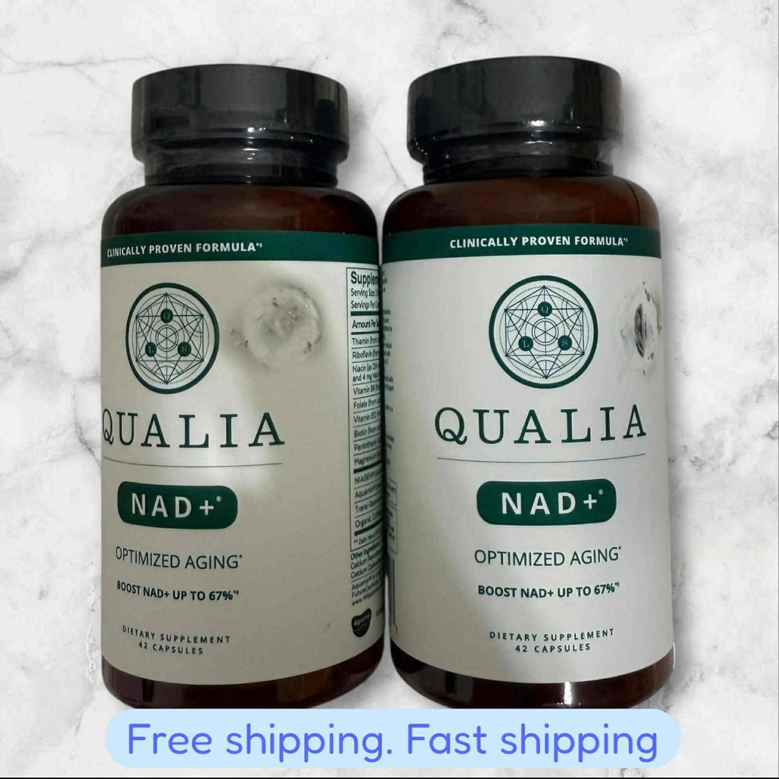 FOR 2 Qualia NAD+ Optimized Aging Boost NAD Up To 67% 42 caps Exp10/2026+ NEW