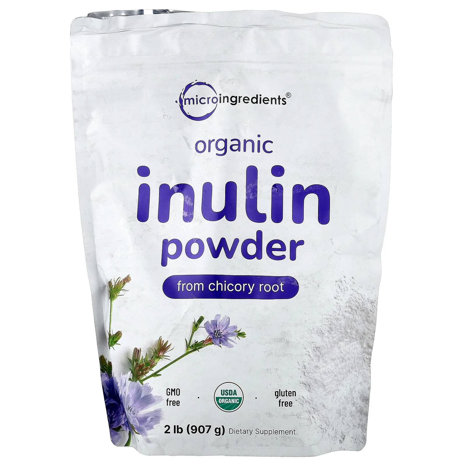 2 X Micro Ingredients, Organic Inulin Powder From Chicory Root, 2 lb (907 g)