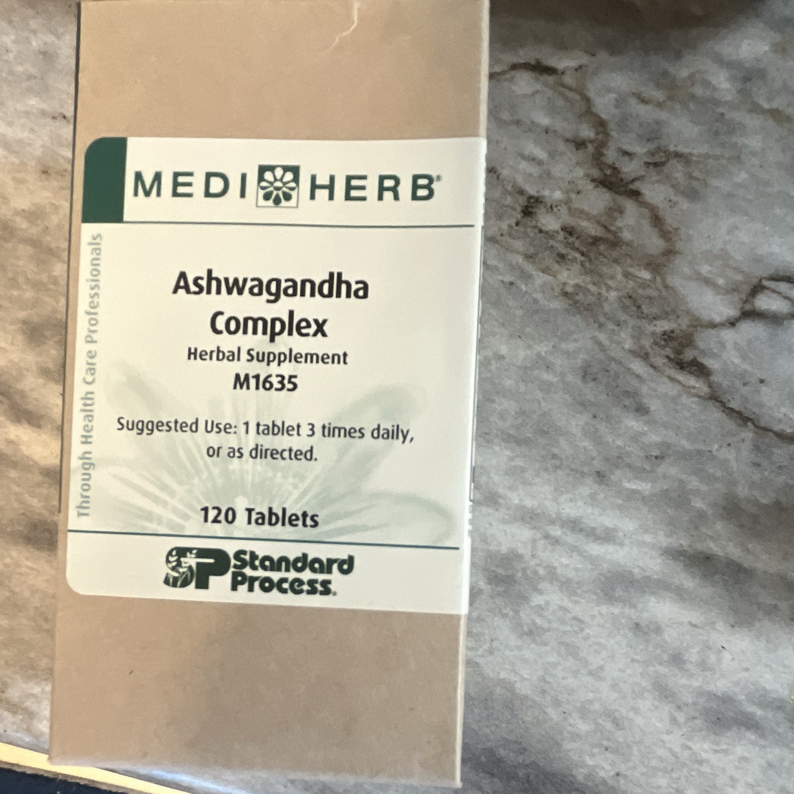 MediHerb Ashwagandha Complex Herbal Supplement 120 Tablets M1635 Exp 06-01-2028