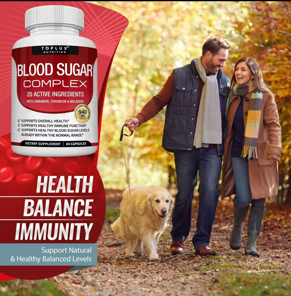 Blood Supportwith20 Sugar Optimal Vitamins Minerals for Essential Health Complex