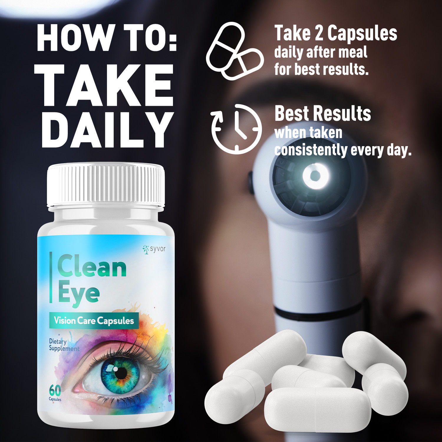 (3 Pack) Clean Eye Advanced Support For Healthy Eye Vision CleanEye 180 Capsules