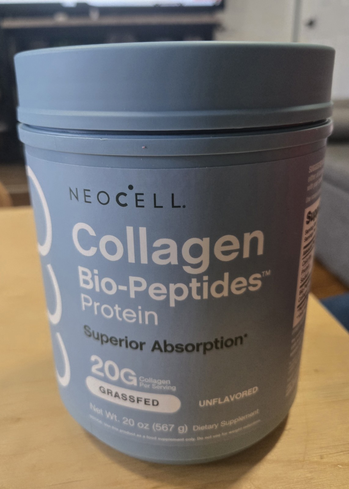 NEOCELL Collagen Bio-Peptides Protein | 20 Oz | Unflavored |Grassfed Exp 10/2030