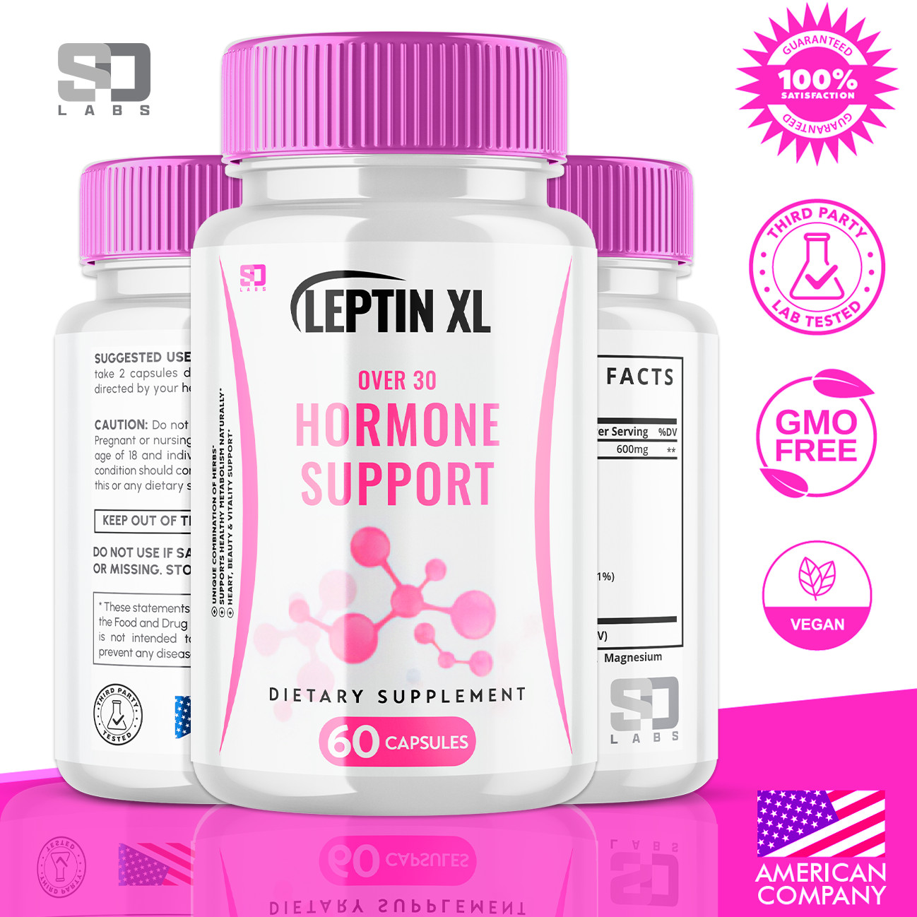 Leptin XL Hormone Support Advanced Vitamin Supplement 60 Capsules