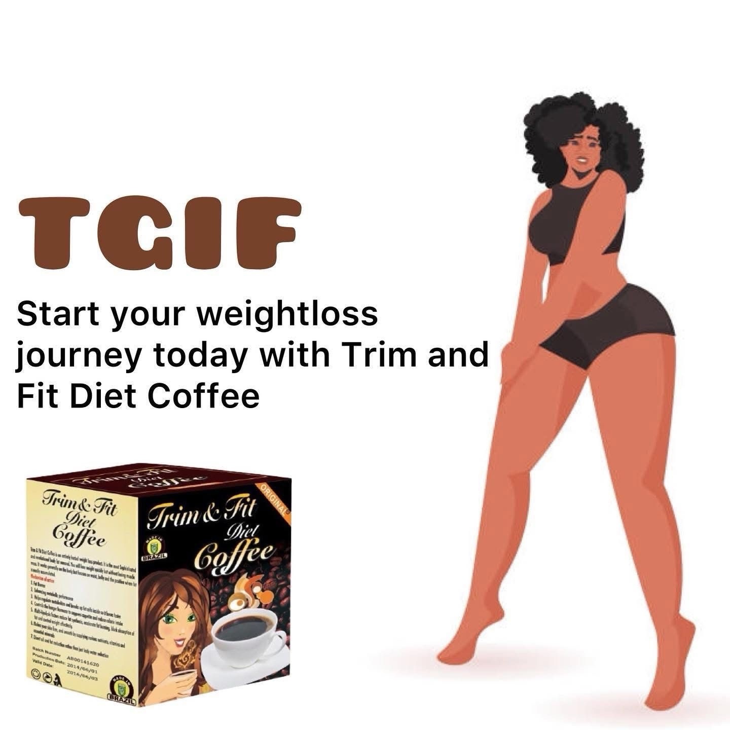 Trim & Fit Diet Coffee Instant Slim Coffee Mix Weight Loss Energy Boost Sachets