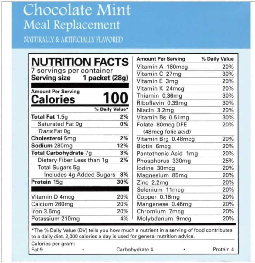 NSN Chocolate Mint Pudding Shake Meal Replacement