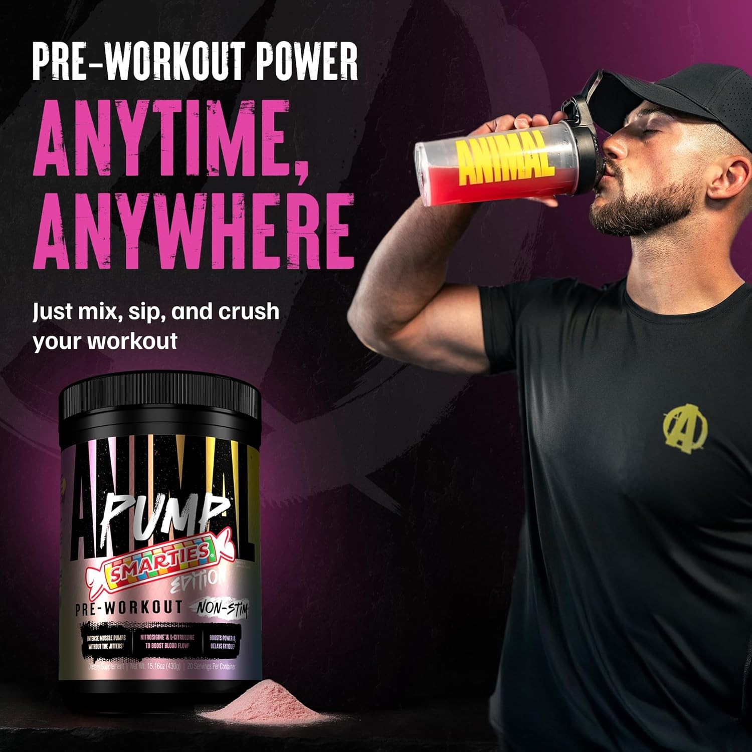 Animal Pump NS Stim-Free Pre Workout Powder for Men&Women-Caffeine-Free Preworko