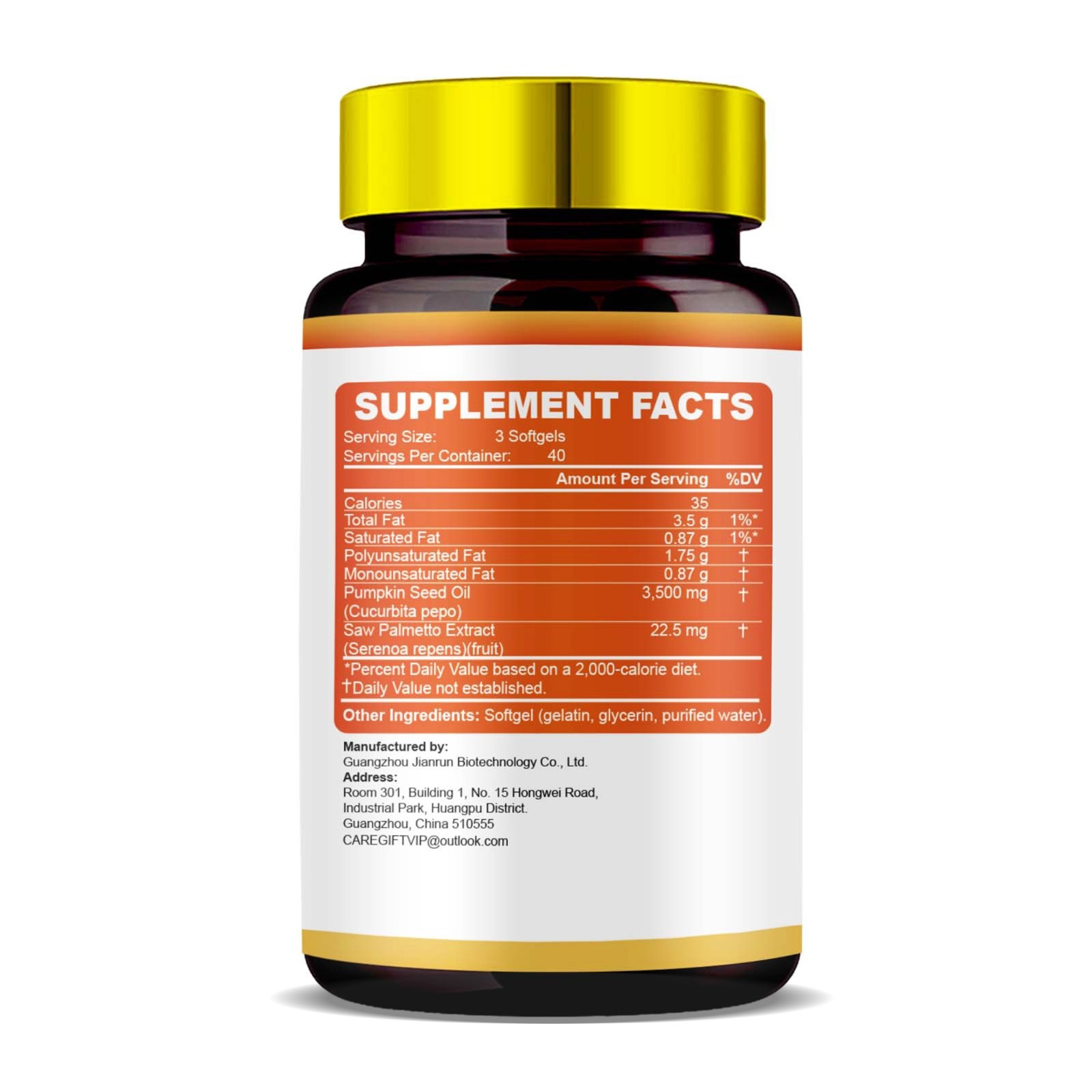 Pumpkin Seed Oil & Saw Palmetto 3500mg (2-Pack) | Prostate & Hair Care (120s)