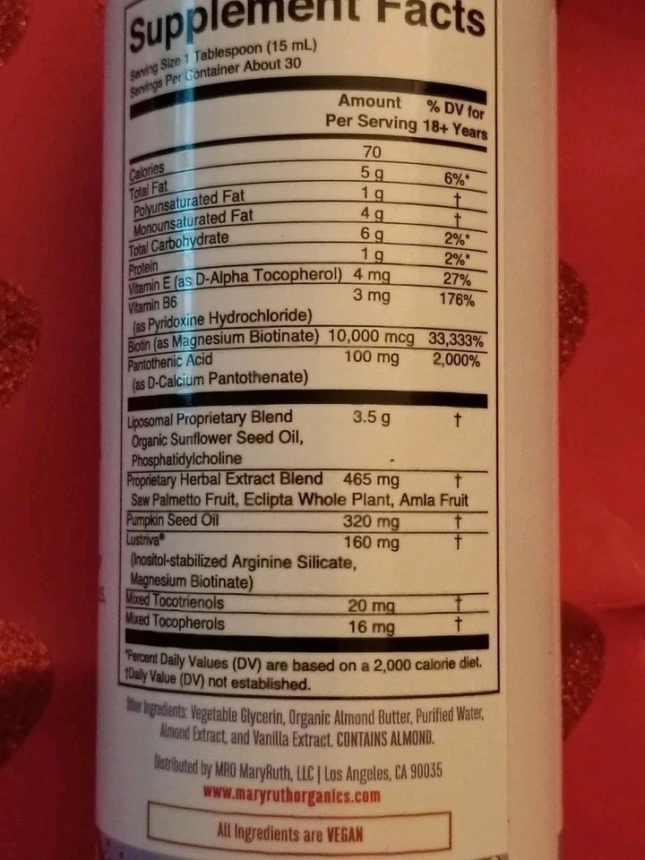 NEW Mary Ruth’s Women’s Hair Growth MAX Lipsomal With Lustriva 15.22oz LOT OF 2