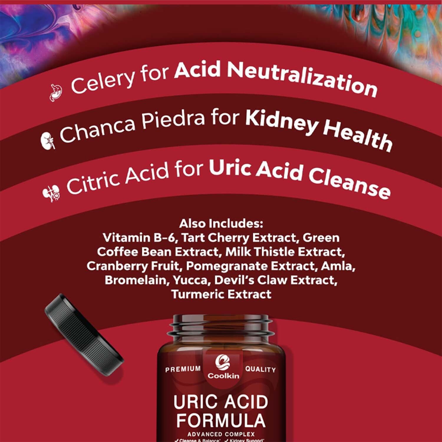 Uric Acid Formula-Tart Cherry, Milk Thistle,Cranberry-Kidney Cleanse,Gout Relief