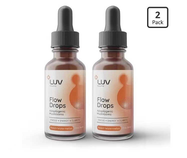 (2-Pack) LUV Health Flow Drops – Health LUV Flow Adaptogen Mushroom Blend Drops