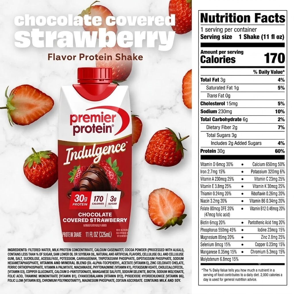 Premier Protein Shake, Strawberries & Cream, 30g Protein, 11 fl oz, 12 Ct