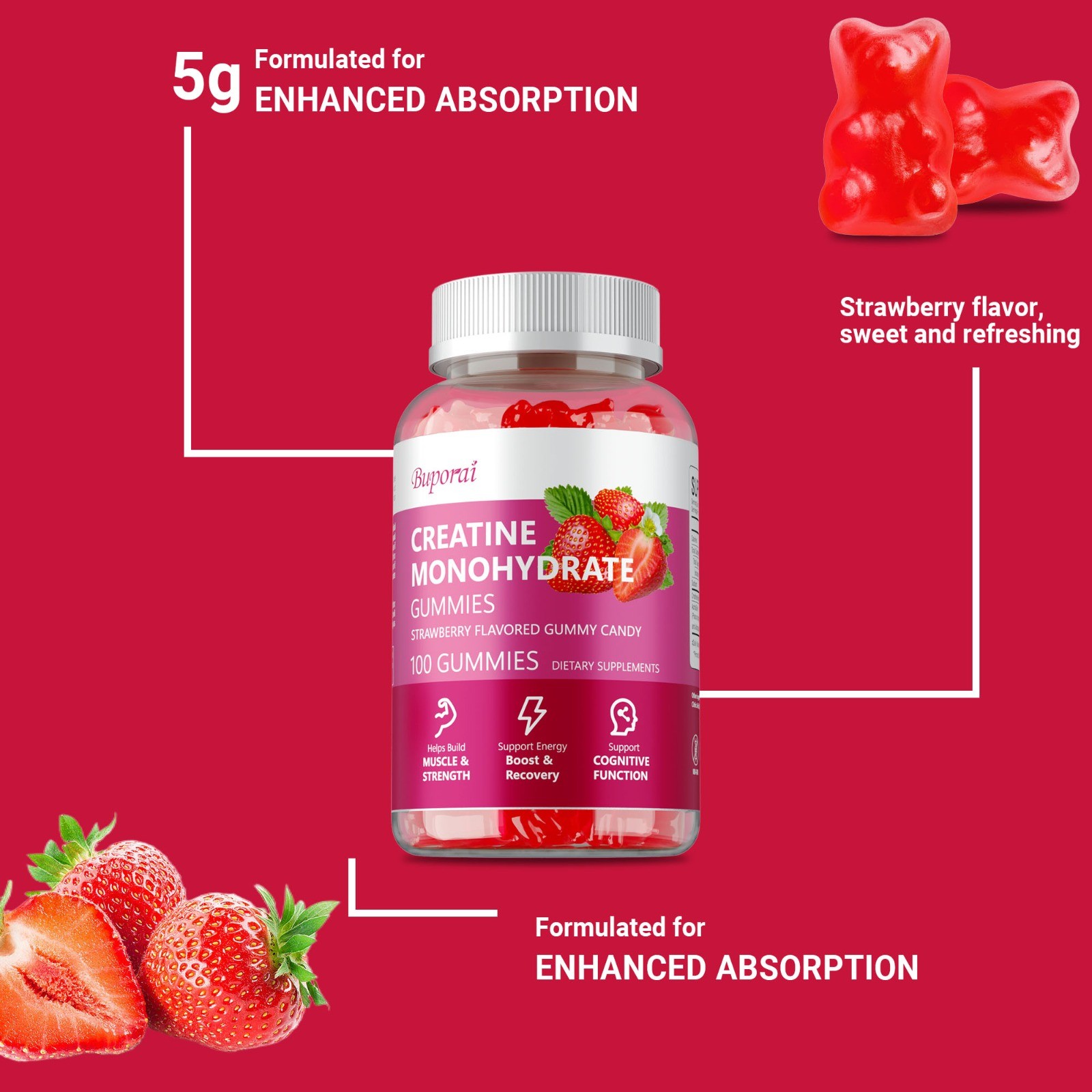 Creatine Monohydrate 100pcs – Promote Muscle Growth and Improves Endurance