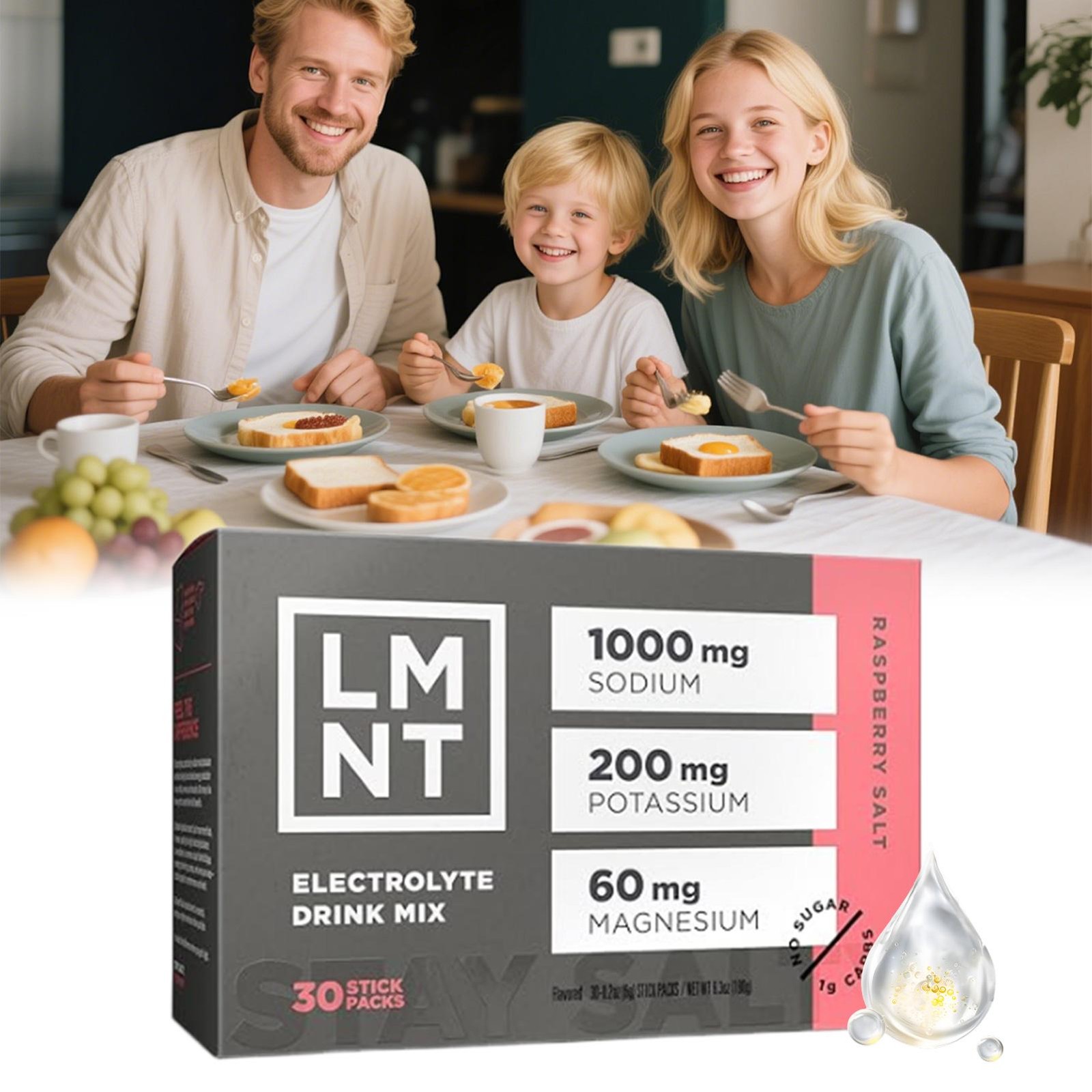 LMNT Electrolytes: 30-Pack Raspberry Salt | Grapefruit | ZERO-Sugar | NEW | Keto