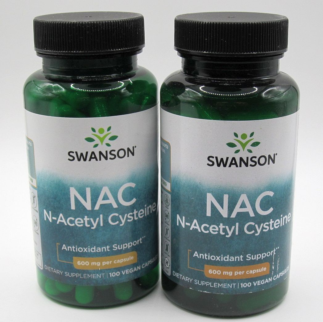 NAC N-Acetyl Cysteine 600mg 100 Capsules 2 BOTTLE LOT SWANSON BRAND SEALED NEW