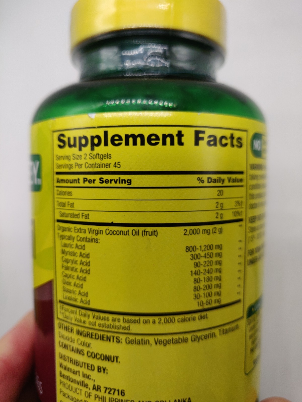 Spring Valley Extra Virgin Coconut Oil General Health & Wellness Softgels