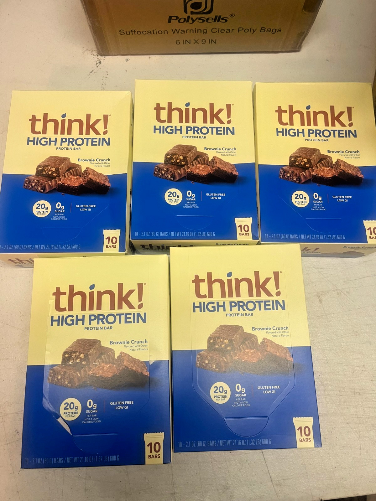 Good till=5/21/26 Think High Protein BAR-Brownie Crunch 10 Ba 20gProtein per Bar