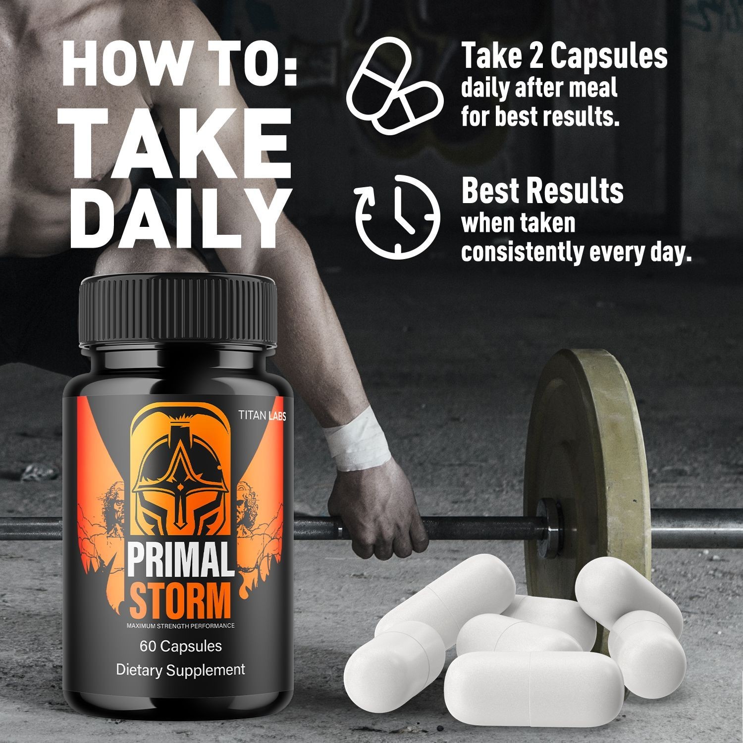 (2 Pack) Primal Storm Advanced Male Support Supplement PrimalStorm 120 Capsules
