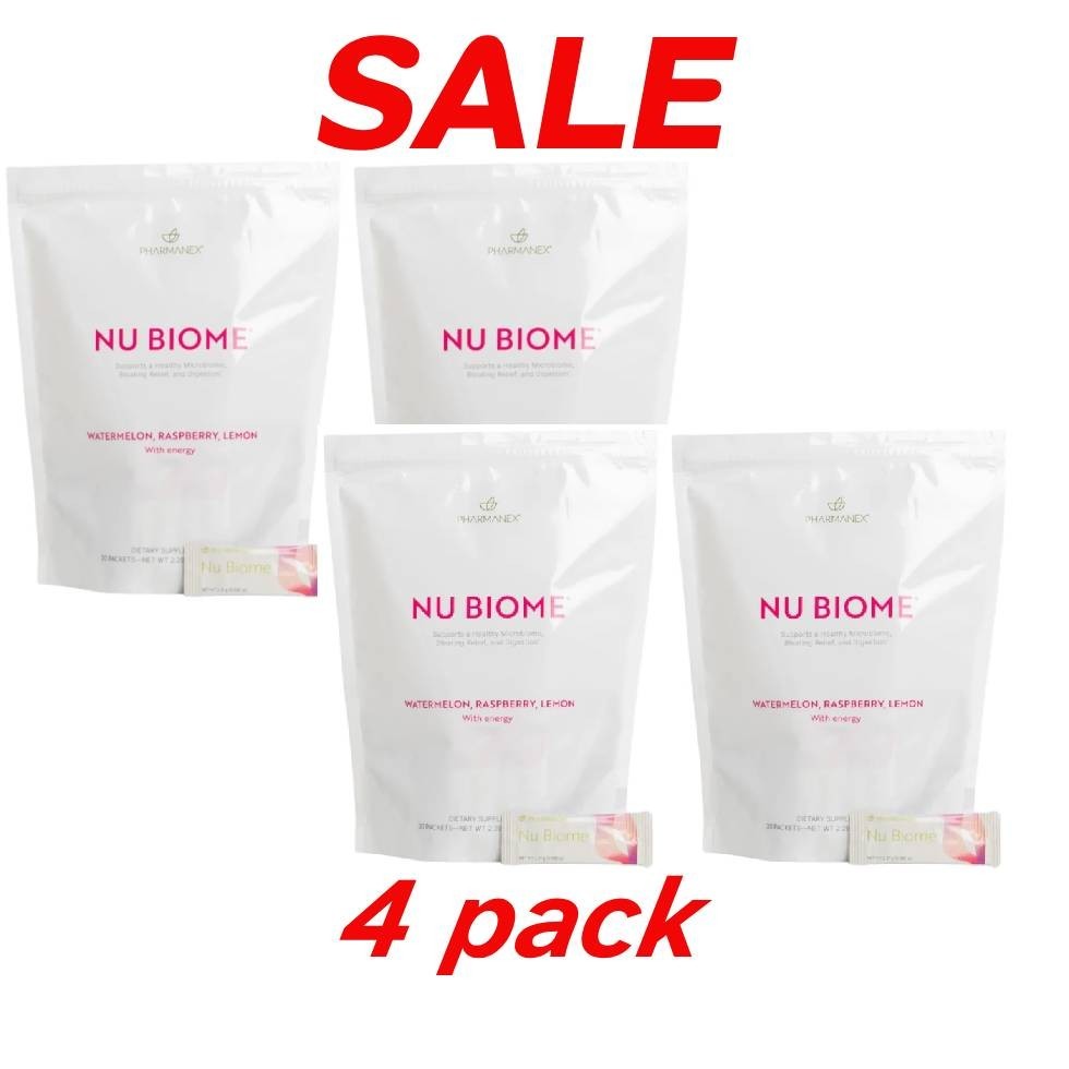 Nu Skin NU BIOME – Watermelon, Raspberry, Lemon – 4PACK – SEALED – 04/2027