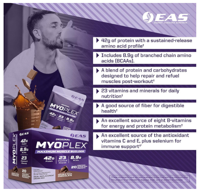 EAS Myoplex Original Strawberry Meal Replacement 42g Protein 20Pk