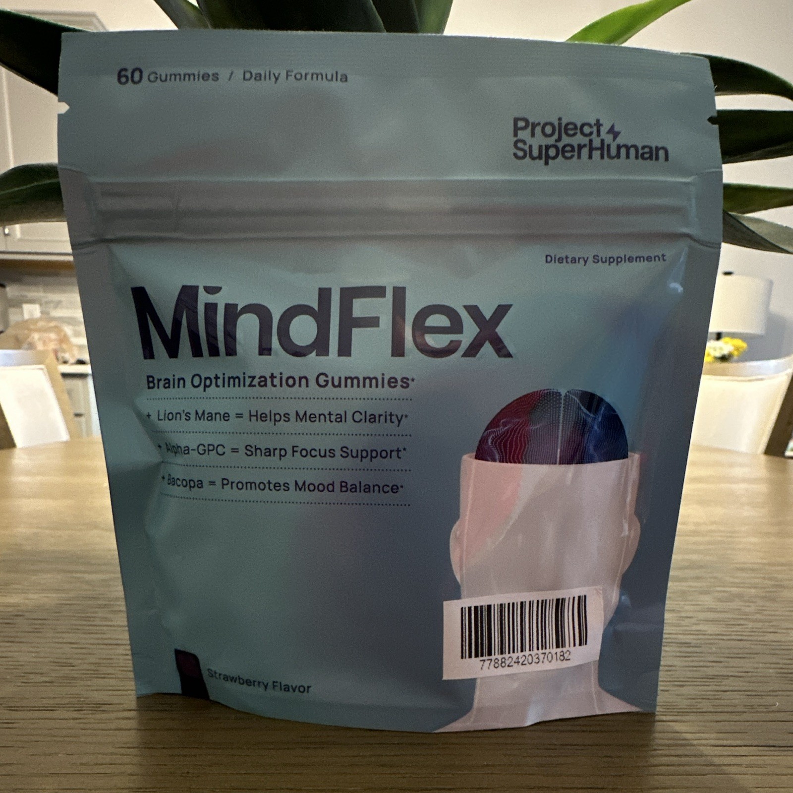 Project SuperHuman MindFlex Brain Optimization Gummies Focus Mood Strawberry 60