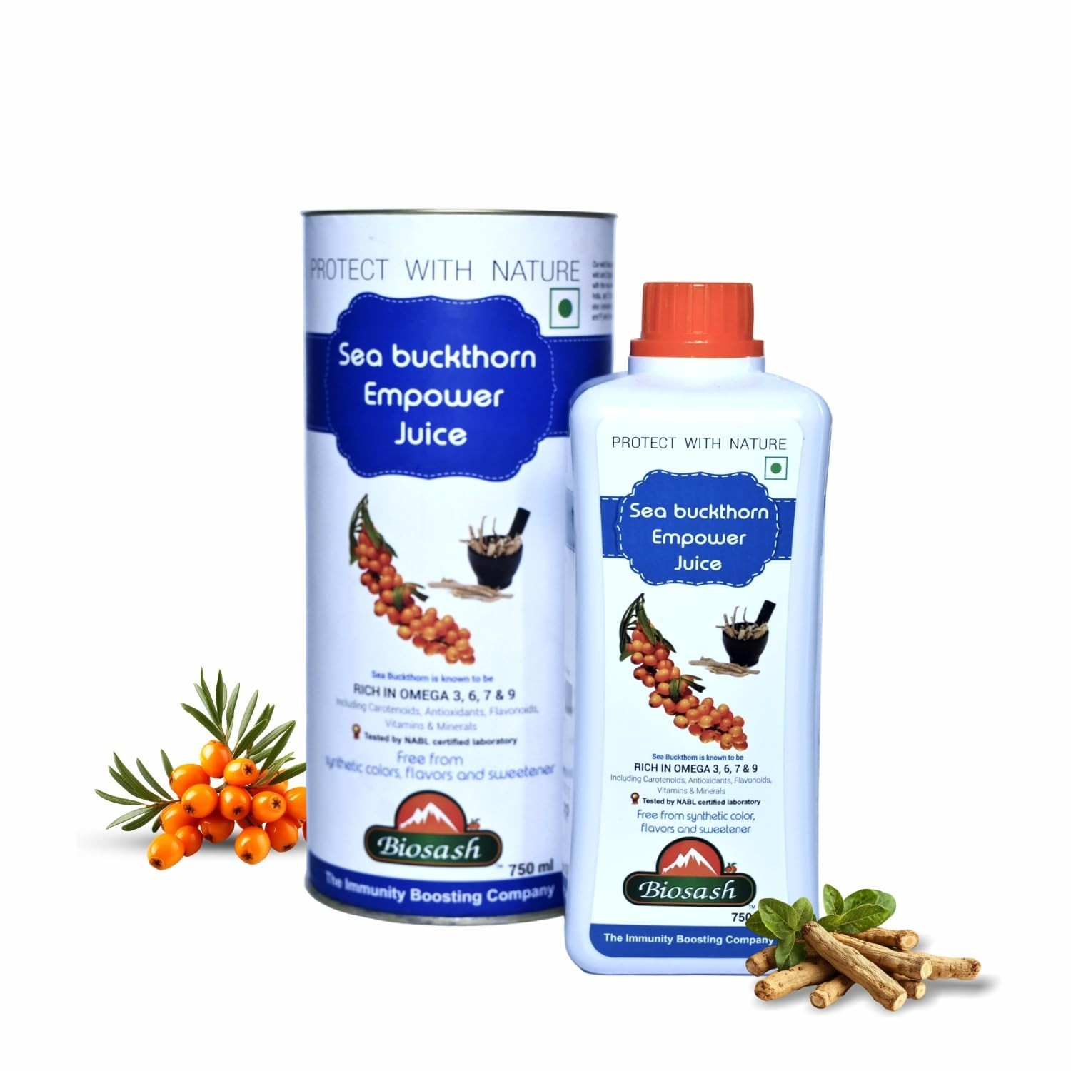 Biosash Sea Buckthorn EMPOWER Juice 250ml Natural Organic Cold Pressed Blend