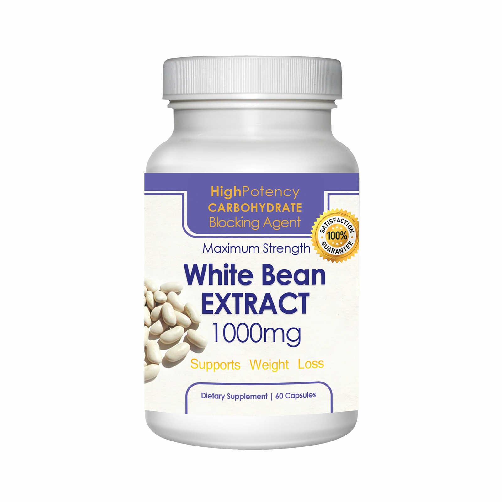 Ultimate 100% White Kidney Bean Extract 1000mg Weight Loss Caps Free Ship