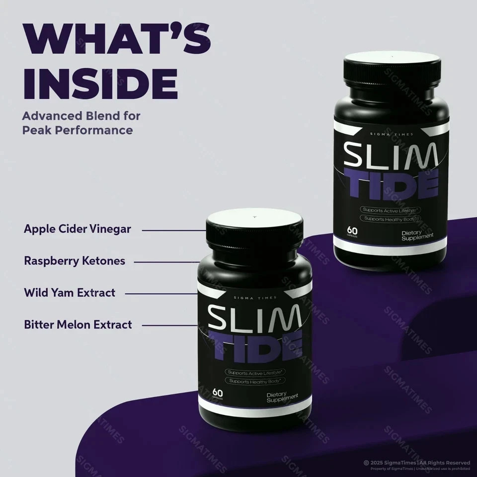 SlimTide Capsules, Slim Tide Weight Loss Support Pills & Energy Supplement 60ct
