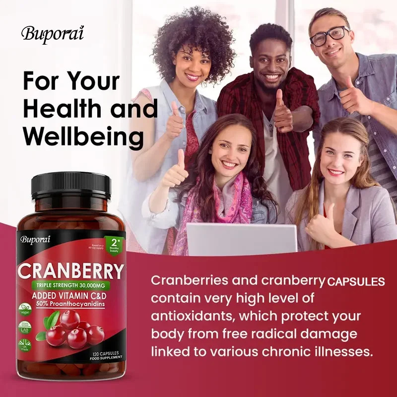 Cranberry 120pcs,Cleansing, Regulates Intestinal Flora, Improve Dull Skin Tone