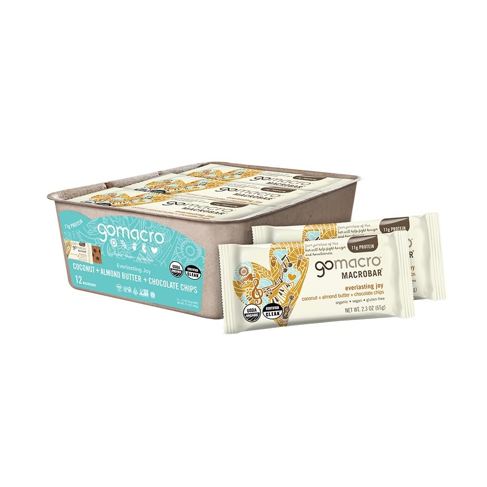 GoMacro MacroBar Organic Vegan Protein Bars – Coconut + Almond Butter + Choco…