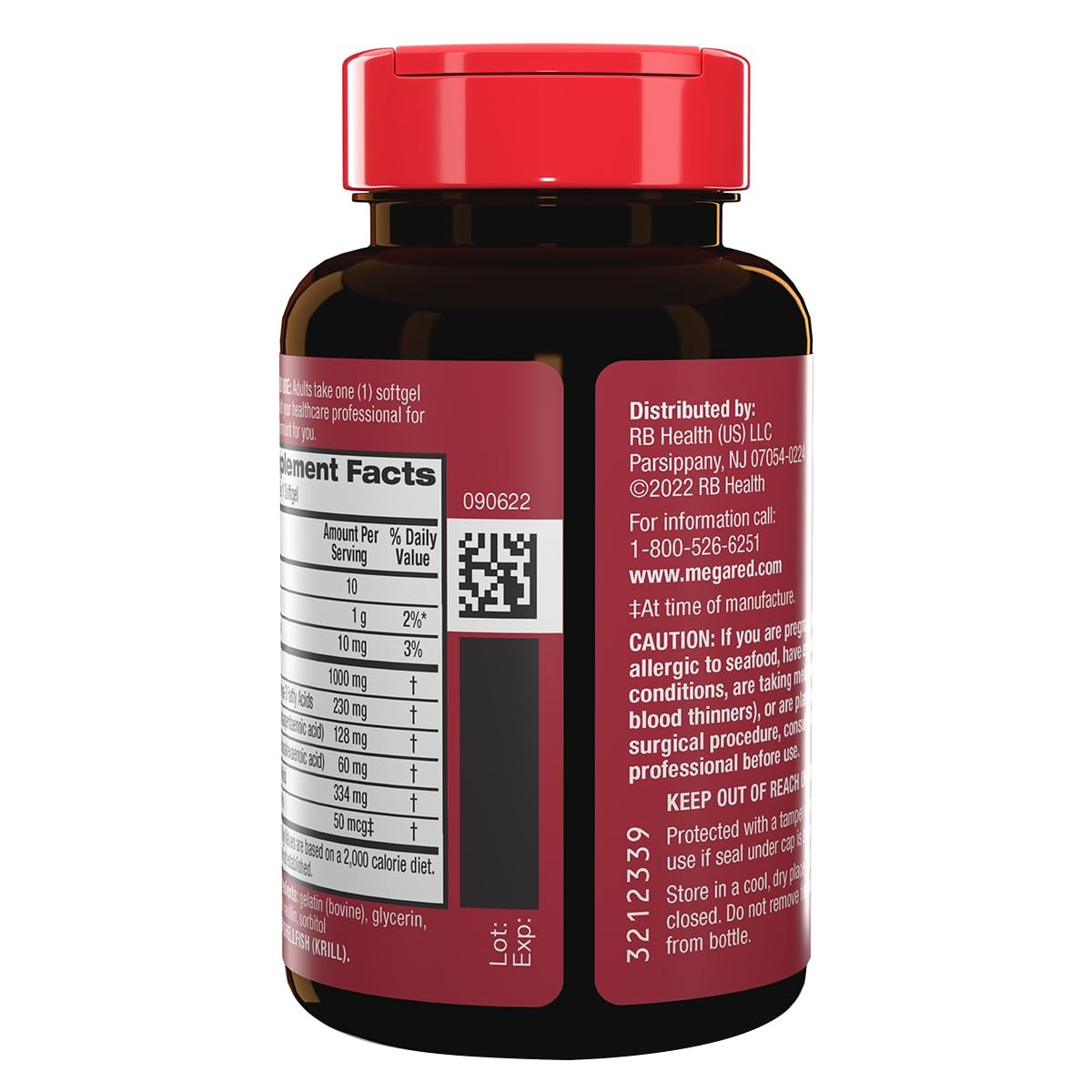 MegaRed Ultra Strength 1000mg Omega-3 Krill Oil 60 Count (Pack of 3)