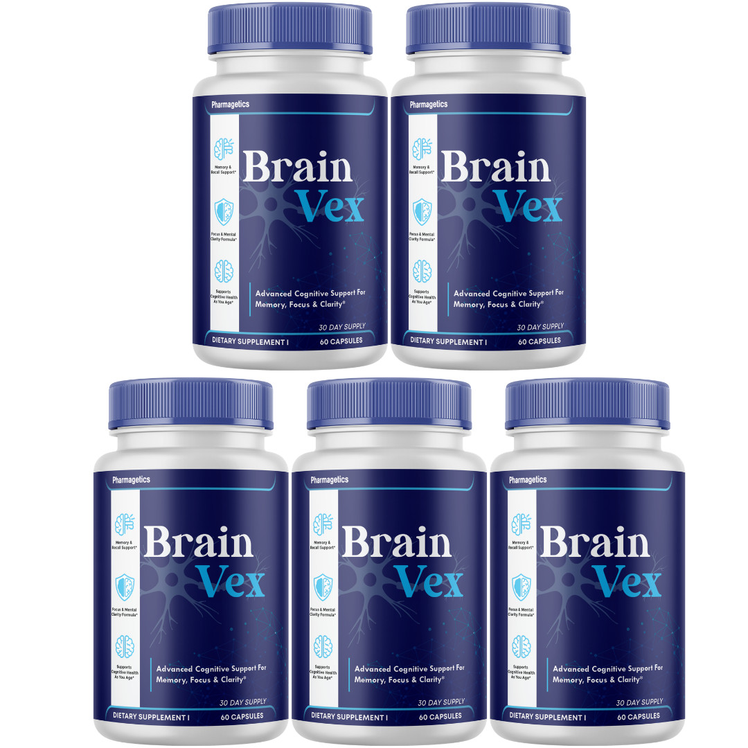 Brain Vex Memory Focus Supplement Cognitive Support Formula w/Bacopa (5 Bottles)