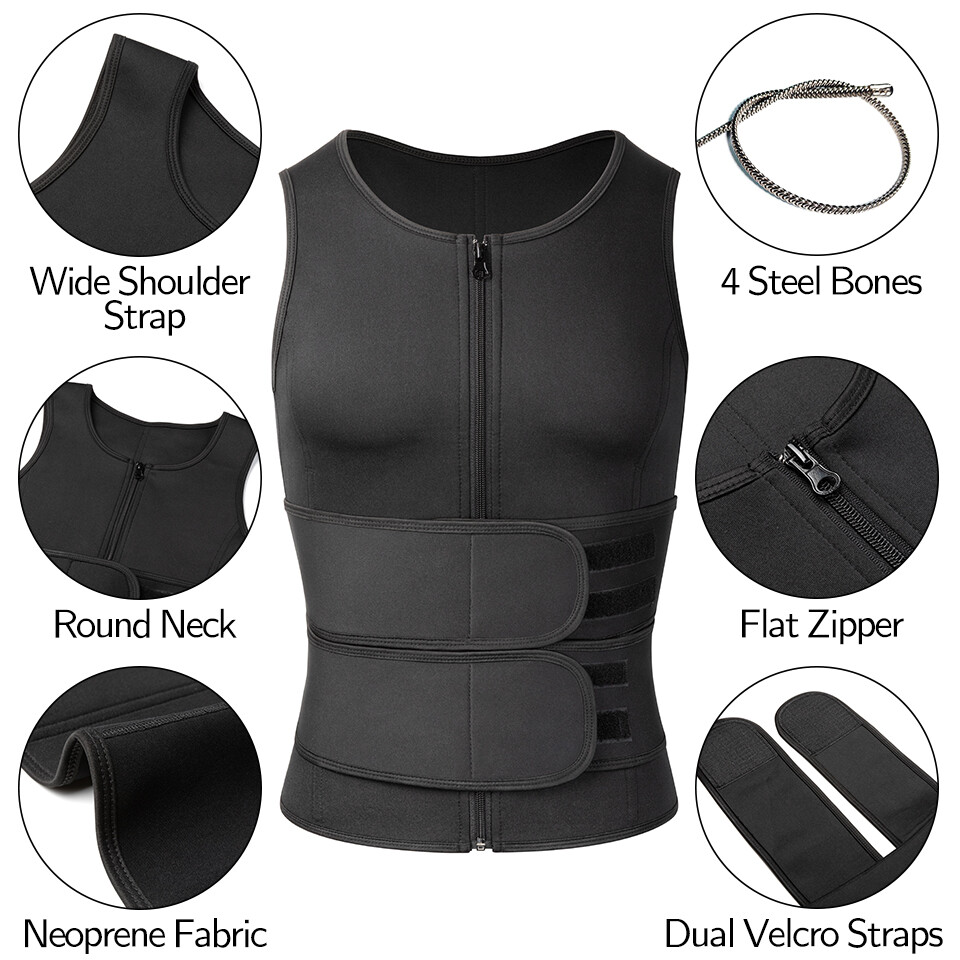 Men Body Shaper Waist Trainer Sauna Sweat Tank Underwear Fat Burner Shapewear US