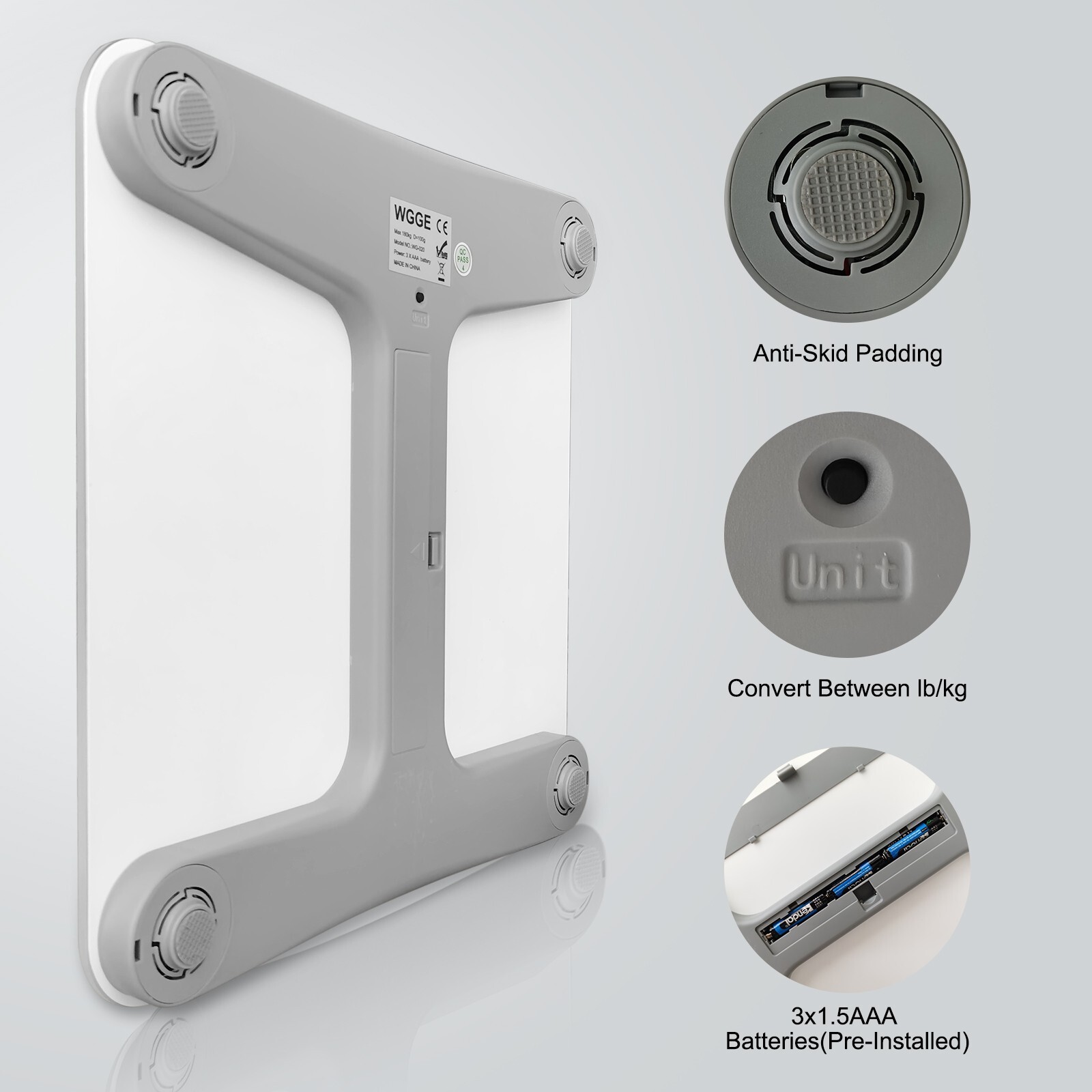 WGGE Bluetooth Body Fat Scale, Smart Digital Bathroom Weight Scale Max:400lb