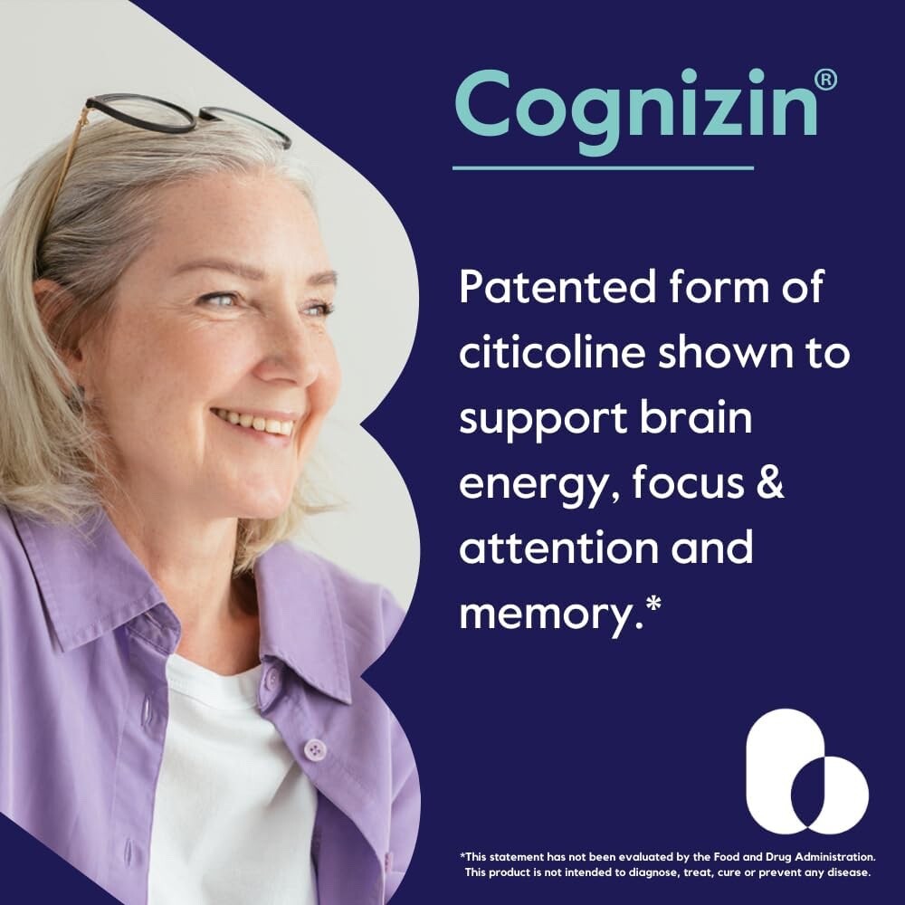 Bestvite Cognizin Citicoline 500mg (60 Vegetarian Capsules)-Clinically Studied