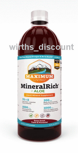 1 BOTTLE MAXIMUM LIVING MINERALRICH PLUS ALOE LIQUID MINERAL RICH. 32 OZ.