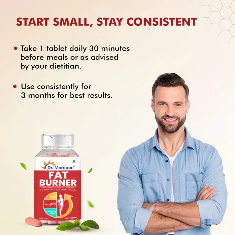 Dr. Morepen Fat Burner Supports Metabolism, Energy & Appetite Control, 60 Tabs