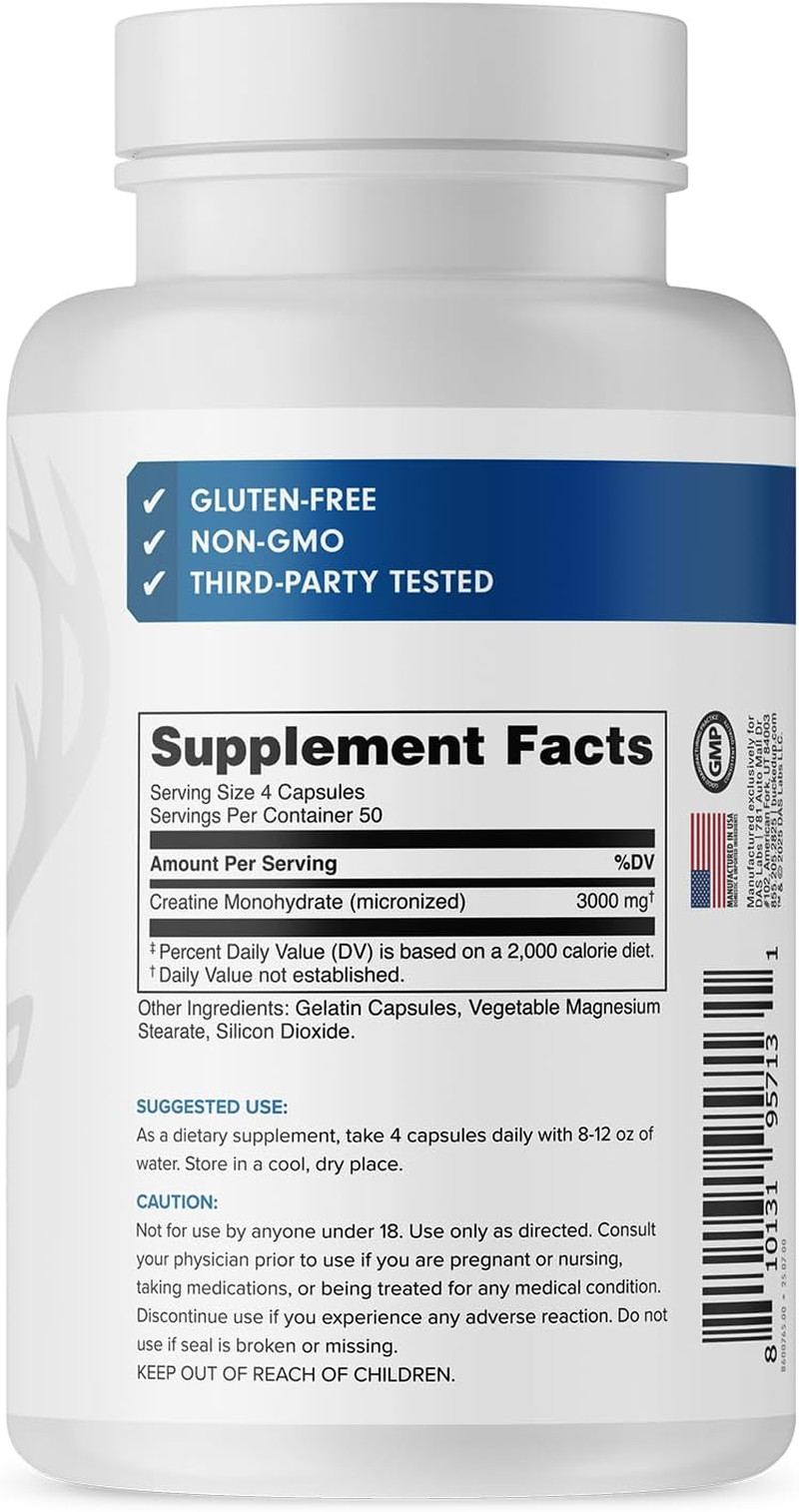 Essentials Creatine Monohydrate 3000Mg | Micronized Creatine | Non GMO Gluten Fr