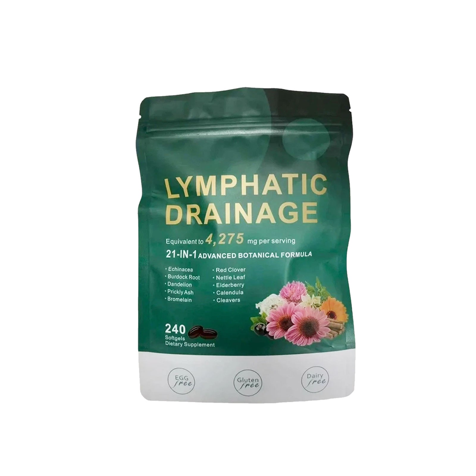 240 Softgels, 4275mg Lymphatic Drainage Supplements, Lymph System Support New