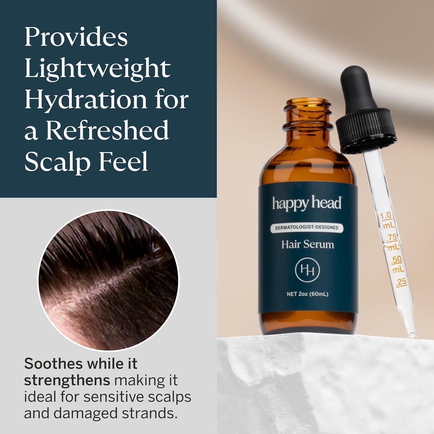 (5-Pack) Happy Head Hair Regrowth Serum – Leave In Scalp & Hair Treatment Drops