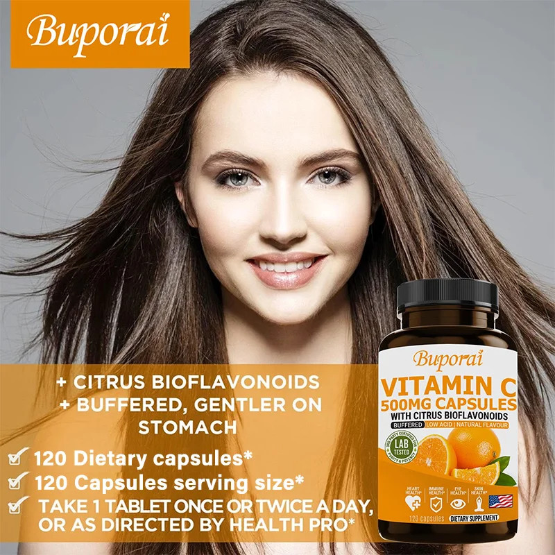 Vitamin C 500mg 120pcs,Promote Absorption and Digestive, Bone and Joint Health