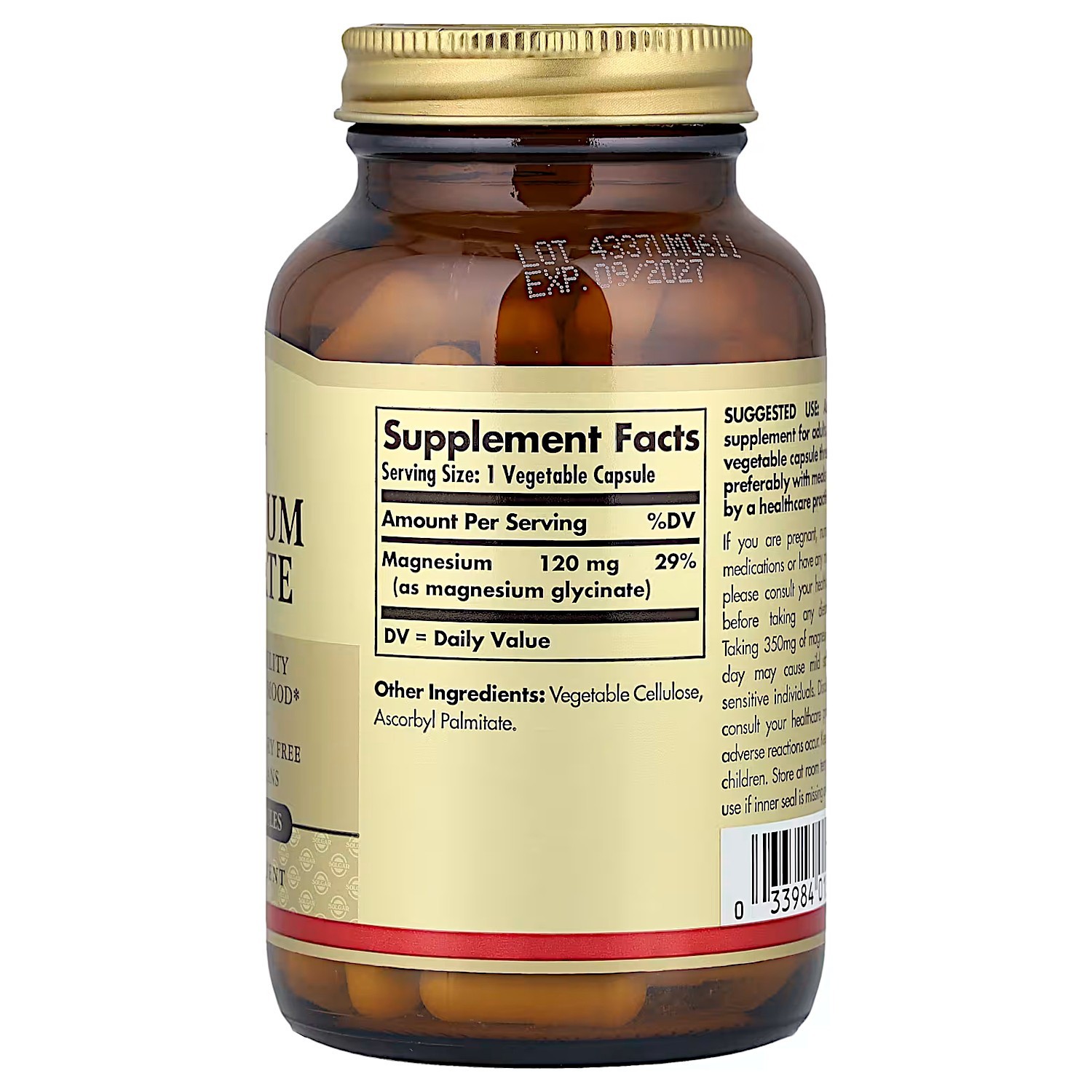 Solgar Magnesium Glycinate, 90 Vegetable Capsules