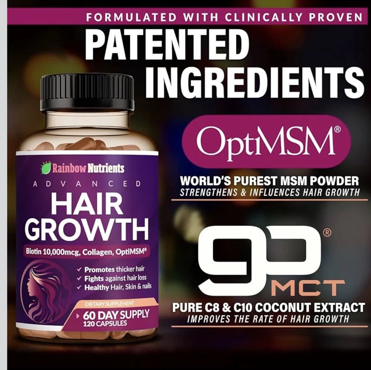 Rainbow Nutrients Advanced Hair Growth-Promote Hair Growth and Prevent Hair Loss